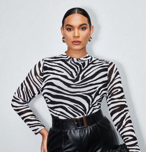 Zebra Mesh Top